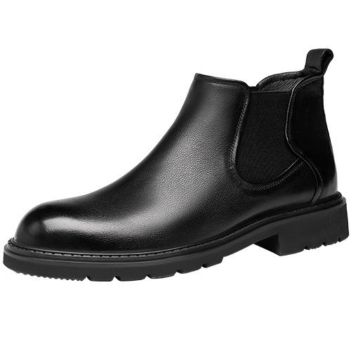 Autumn new Martin boots Chelsea high-end leather men's shoes first layer cowhide fashion versatile black short boots tide