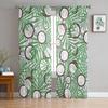 Coconut Texture Leaves Modern Curtain For Living Room Transparent Tulle Curtains Window Sheer For The Bedroom Accessories Decor