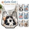 Quick-dry Toilet Floor Rug Absorbent Bath Mat Fun Bathroom U-shaped Mat Household