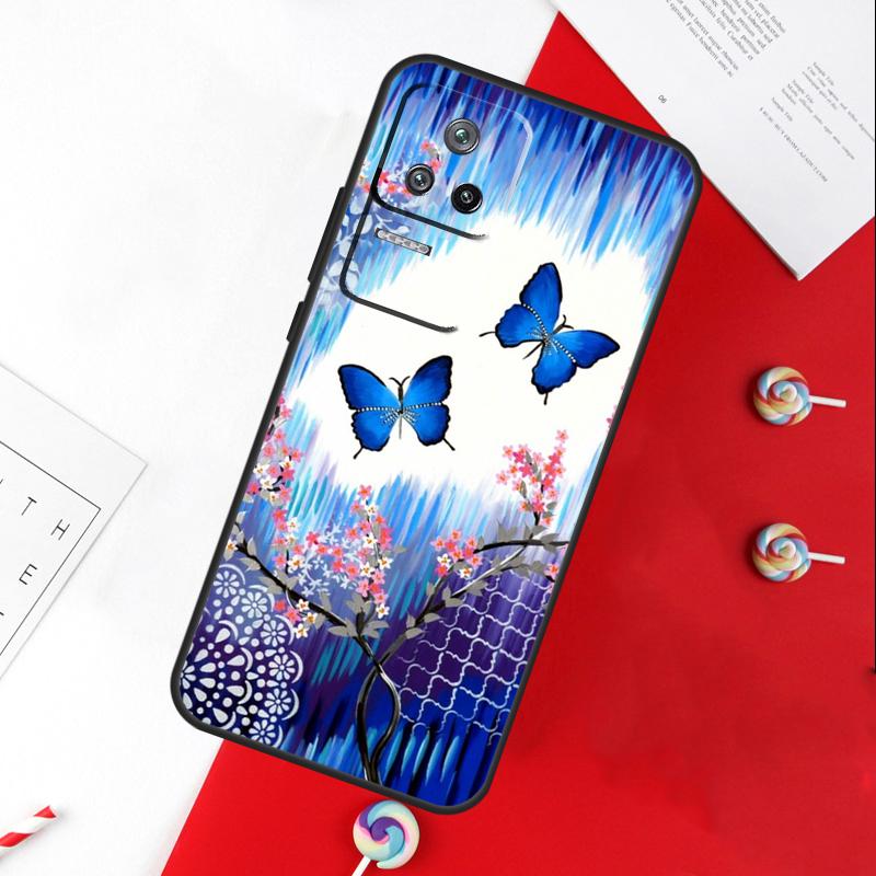 Butterfly Flower Cover For Xiaomi 14T 11T 12T 13T Pro 13 14 15 Ultra POCO X7 Pro X3 X5 X6 F5 F6 M6 Pro Case
