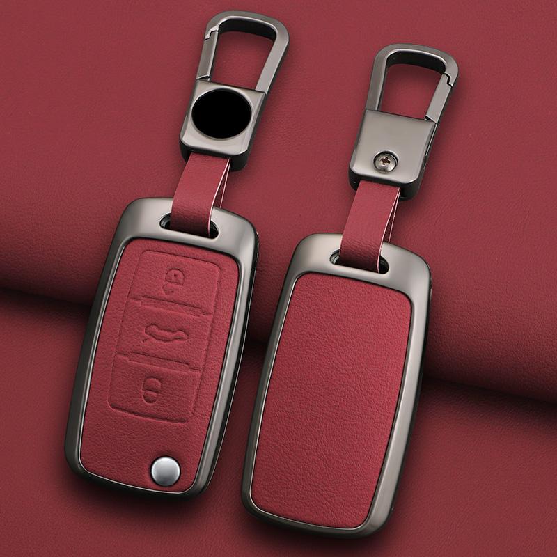 Modelegerat bilnyckelfodral till VW Volkswagen Polo Tiguan Passat B5 B6 B7 Golf 4 5 6 MK6 Jetta Lavida Skoda Octavia Seat