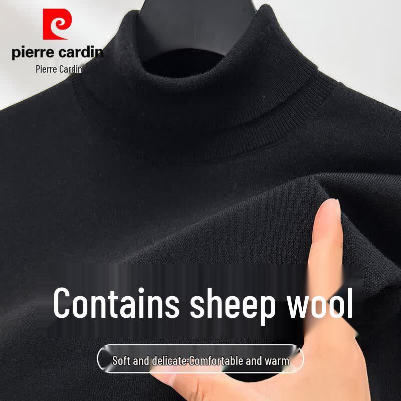 Pierre Cardin Men s Wool Silk Blend Turtleneck Sweater 3XL чёрный