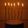 6Pcs/set Curved Cake Candles Gold-plated Colorful Birthday Cake Candle Cupcake Decorating Candle Wedding Party Decorative