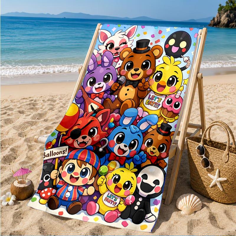 Five Nights Party Beach Towel, Super Soft Microfiber, Perfect Gift for Her/Him, Birthday, for Pool, Beach, Travel, Decor Beach Party