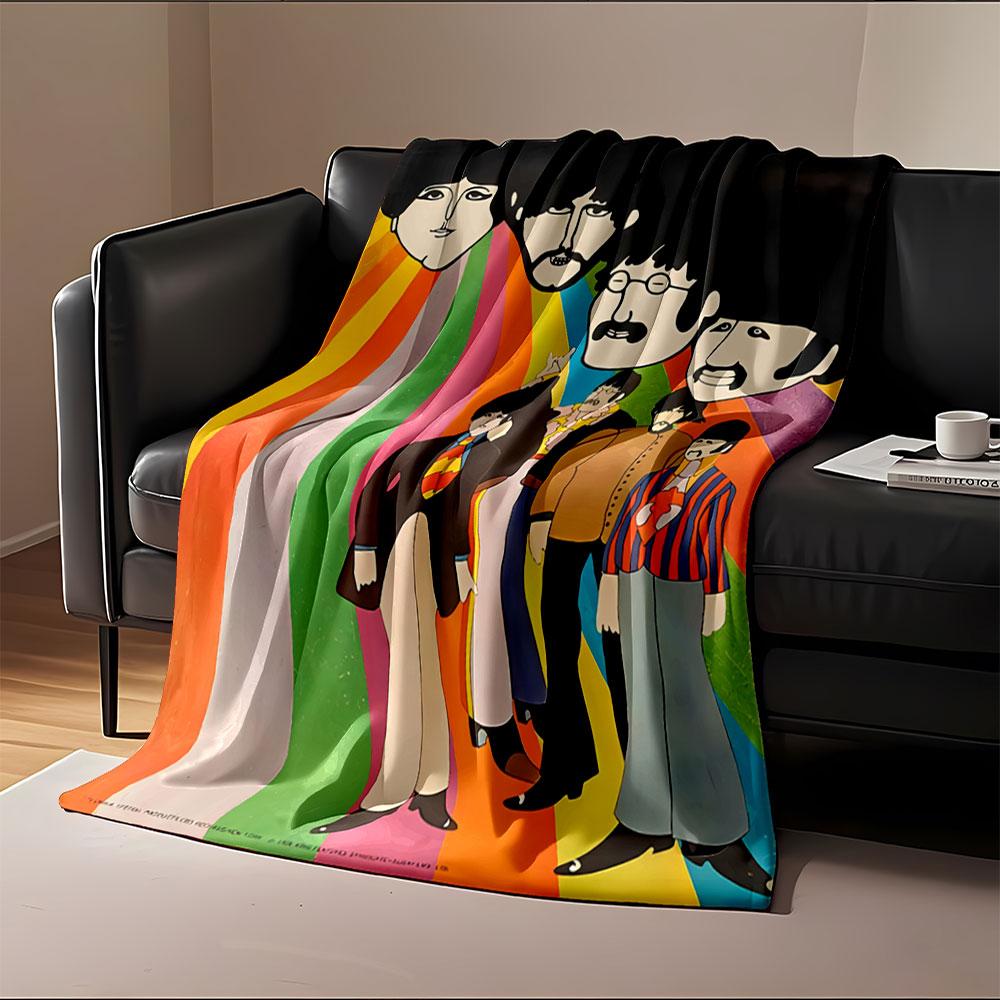 Retro Psychedelic Band Art Blanket for all seasons blanket lunch break throw gift