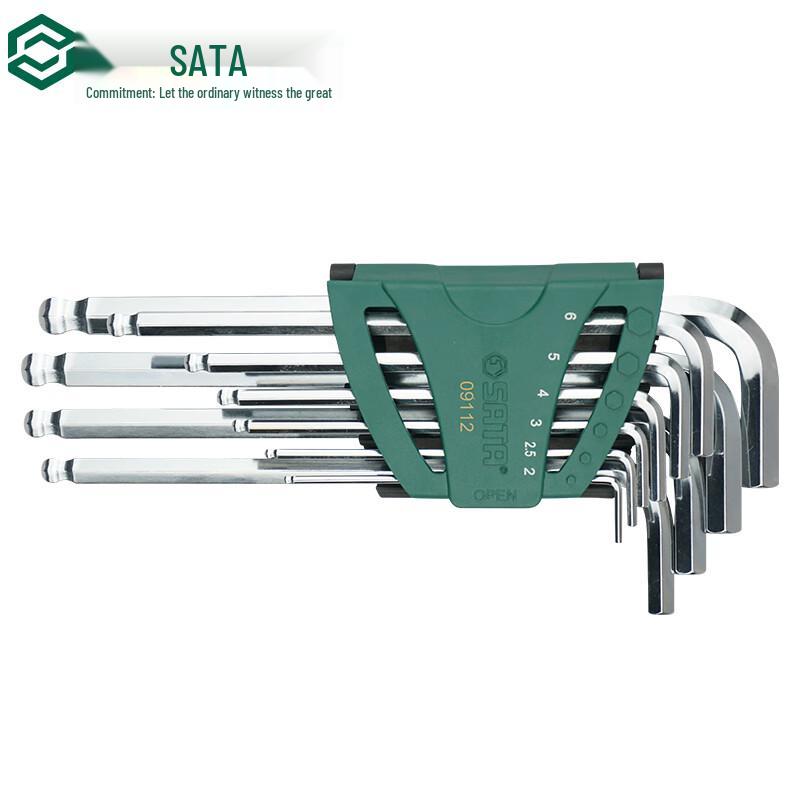 SATA 10-Piece Extra-Long Ball-End Hex Key Set