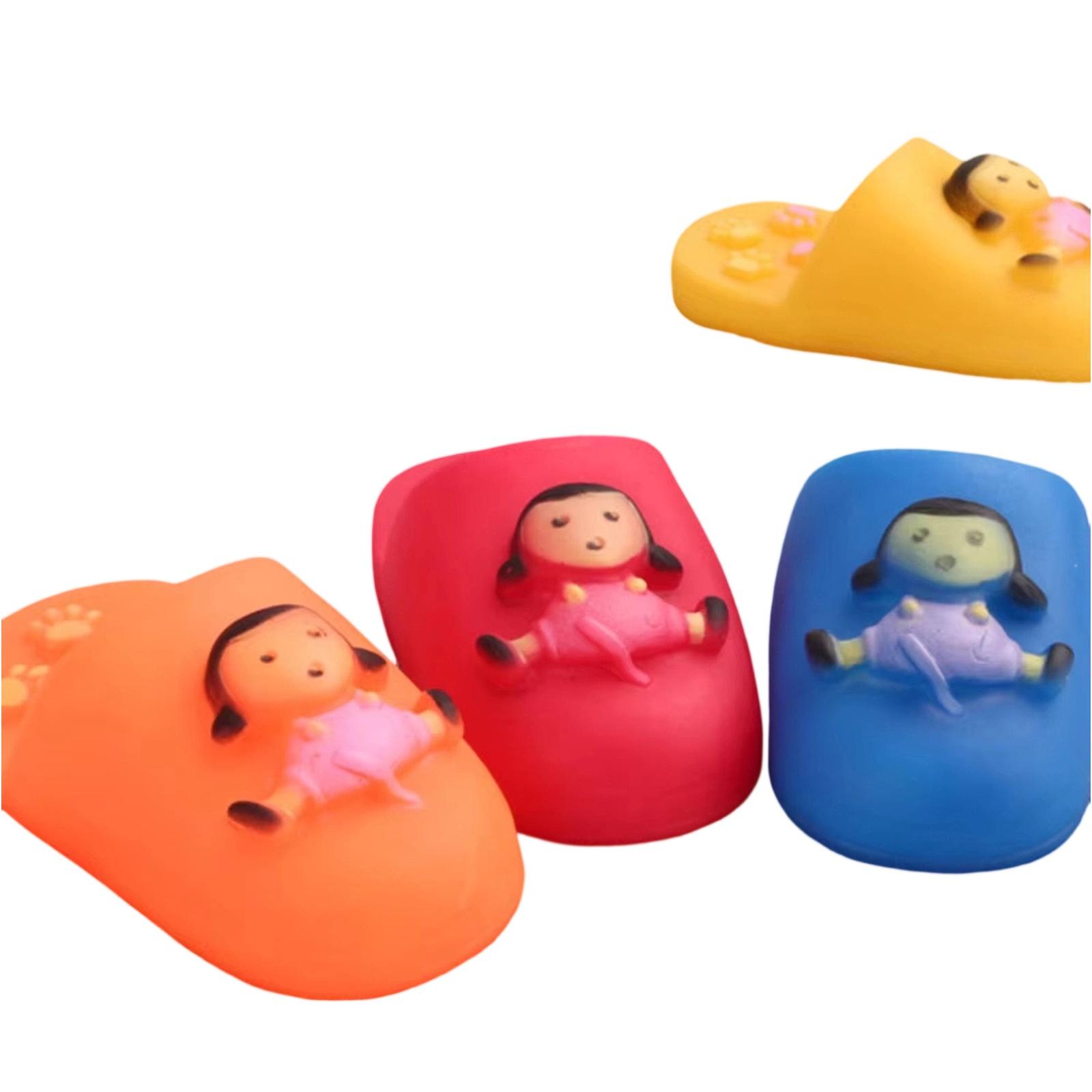 Pet Plush Squeaky Slipper Toy Chew Teething Toy for Dogs