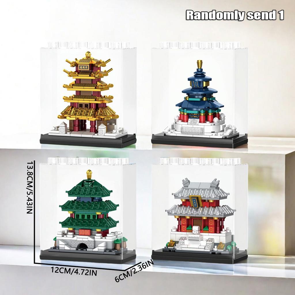 162+PCS Historic Building Building Blocks Toys Model Four random ones Kid Desktop Ornament Gifts