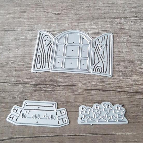 Finestra Vaso di fiori Fustellatura Scrapbooking Goffratura Carta Artigianato Stencil Stampo