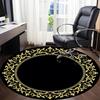 1pc Ornate Circle Chair Carpet for Office, Soft Comfortable Mat For Office, Living Room, Bedroom, Machine Washable Carpet yy251112126