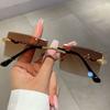 Twisted Snake Leg Gradient Sunglasses for Men Women Luxury Rimless Rectangular Sun Glasses Outdoor UV400 Summer Travel Eyewear
