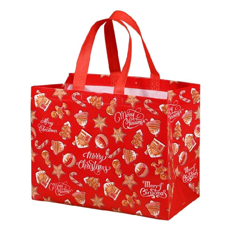 Vánoční tašky s uchem Dárková taška Opakovaně použitelná netkaná taška na nákup