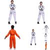 Vibrant Orange And White Astronaut Costume For Adults Kids And Unisex Performance Wear