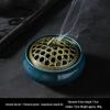 Jingdezhen Celadon Ceramic Three-Legged Small Incense Burner with Ice Crack Glaze and Anti-Scald Lid.
