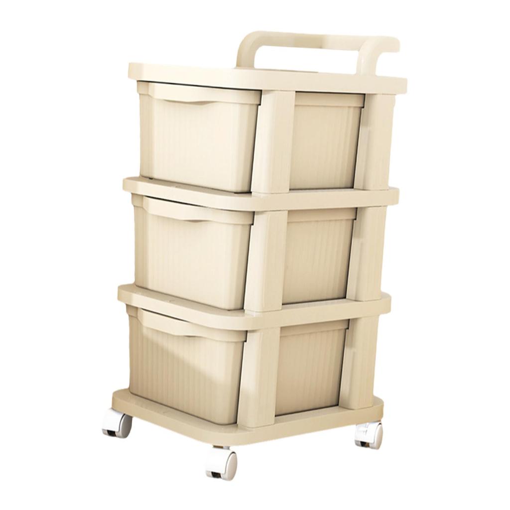 Cart with Storage Drawer, Rolling Wheels, Space-Saving Craft Container,