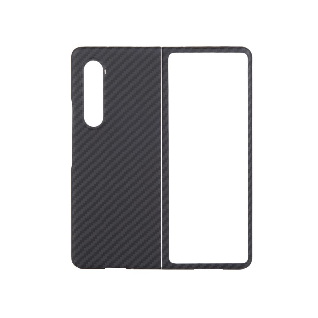 3K Twill Carbon Fiber Phone Case for Galaxy Z Fold 4 Camera Big Hole Crater Aramid Fiber  Flip 4 Phone Case