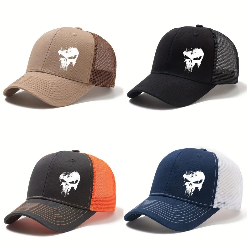 Berretto Stampato Unisex in Rete con Visiera Curva Cappellino da Baseball Classico per Esterno Estivo