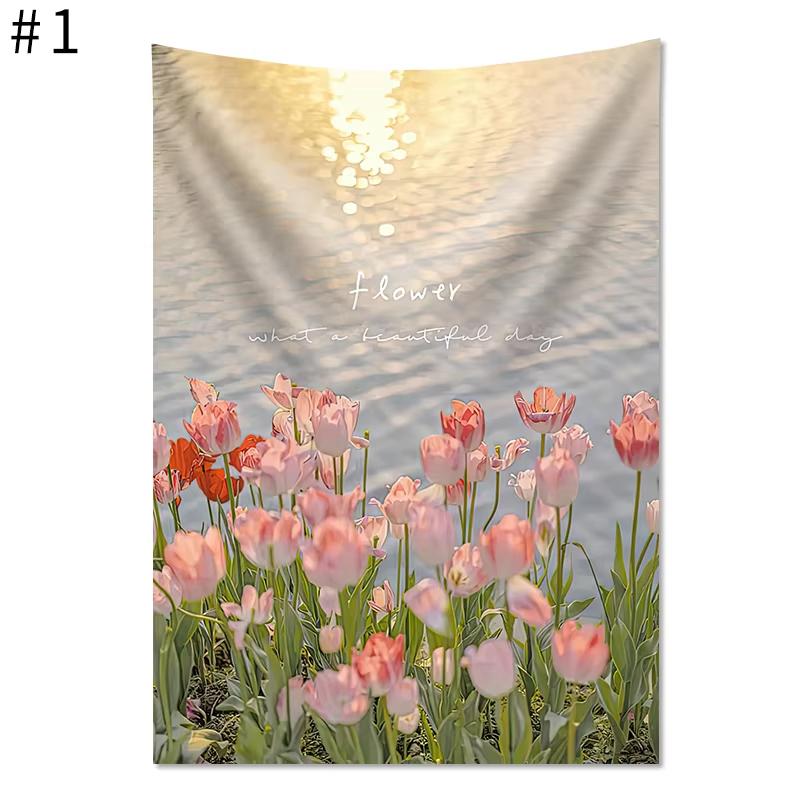 JIT Tulip Floral Tapestry Set Aesthetic NatureInspired Wall Decor Premium Durable Home Bedroom Living Room Essential for Serene