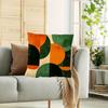 Retro Geometric Pillow Cover Green Orange Black Pattern Decorative Cushion Cover For Sofa Bedroom Office Home Decor Modern Style