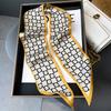 Women Silk Headbands Hair Ribbon Fashion Print 100x9.5cm Chic Skinny Tie Lady Bag Scarves Accessories Choker Bands