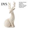 Festive Table Decor for Holiday 3D Printed Reindeer Figurine, Minimalist Sitting Deer Sculpture, Small Animal Figurines Office Christmas Tabletop