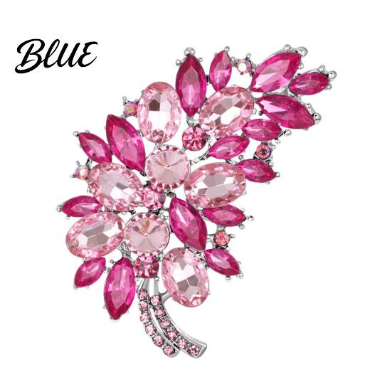 Cubic Zirconia Inlaid Brooch Pin Women Lightweight Flower Cluster Sparkling