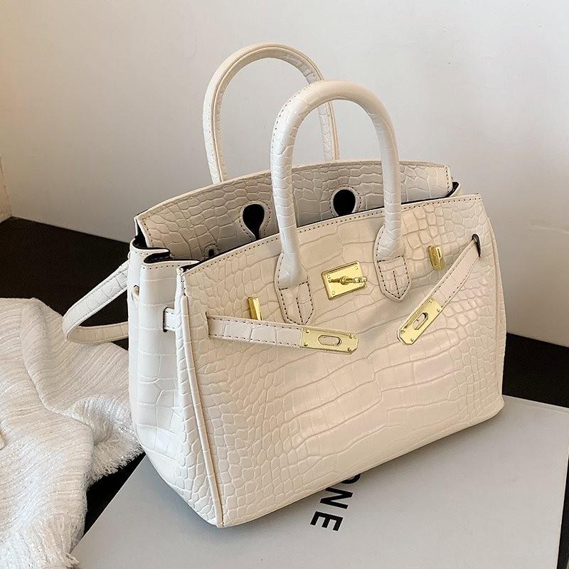 Elegante Handtasche mit Krokodilmuster für Damen Stilvolle Vielseitige Kelly Tote Bag in Schwarz Khaki Gelb Rosa Und Weiß