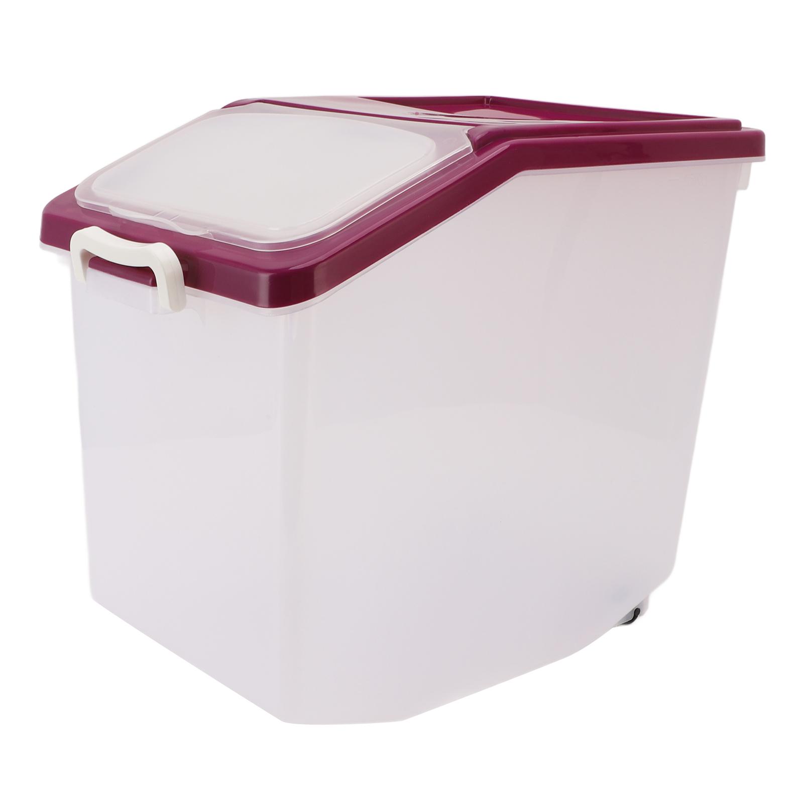 

Rice Container PP Sealed Clear Rice Dispenser Flour Storage Bin with Cup for Kitchen Grain Dry Food Pet Food