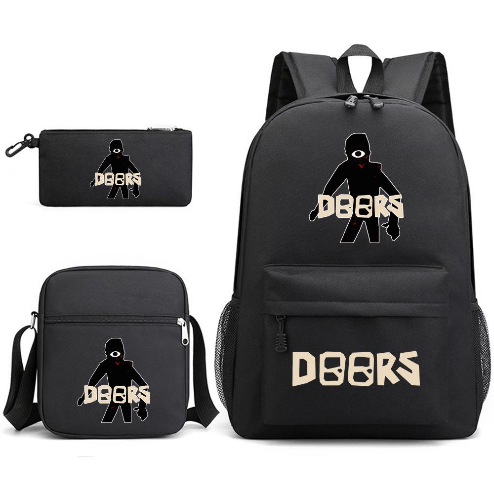 X Three-piece Schoolbag Printed Breathable Practical Backpack Large Capacity Oxford Bag
