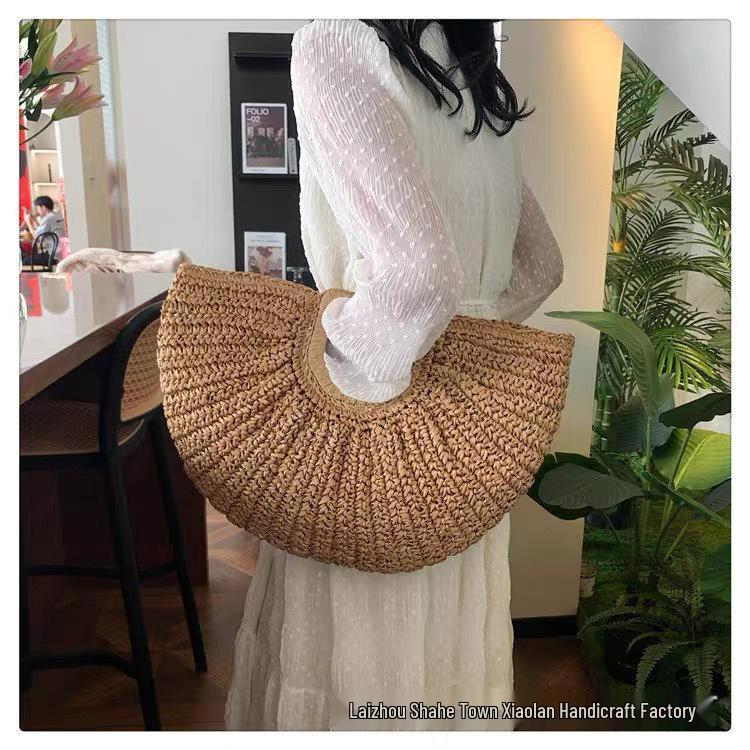 Handmade French Bohemian Crescent Woven Tote Bag