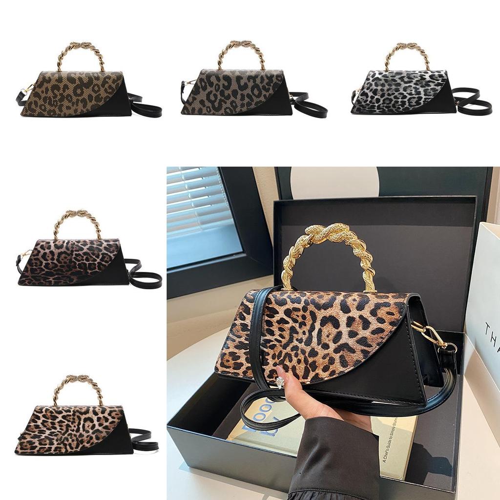 Streetwear Leopard Print Small Pu Crossbody Bag With Magnetic Closure For Daily Use