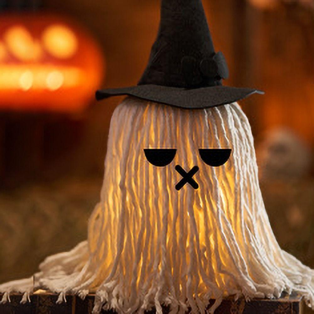 with Hat Specter Ornaments LED Mop Head Desktop Decoration Halloween Hanging Ghost Light  Study