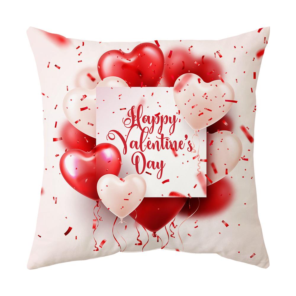 Pillow New Valentine's Day Pillow Case Pink Love Balloon Pillow Sofa Cushion Pillow Case