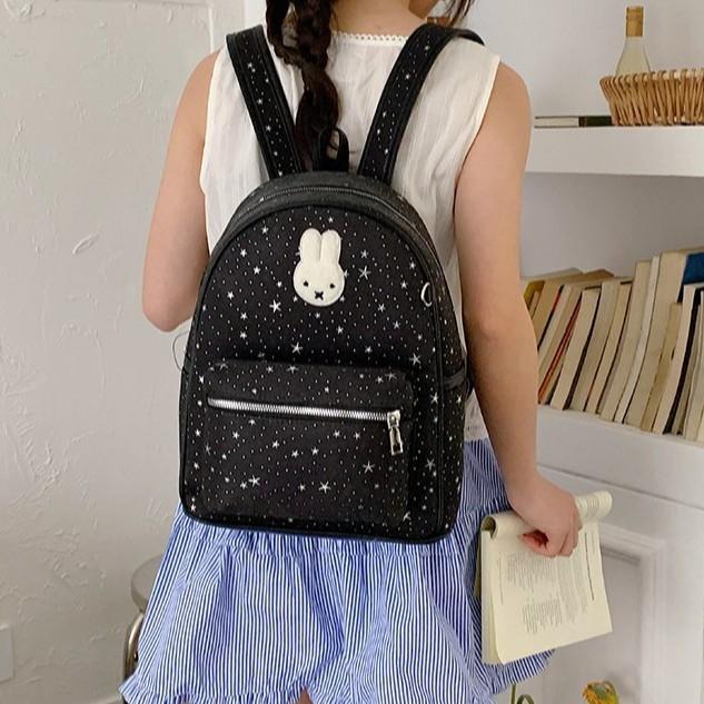 Schoolbag New Cartoon Cute Plush Bunny Bag Polka Dot Contrasting Backpack Student Large Capacity Out Girl Heart Backpack