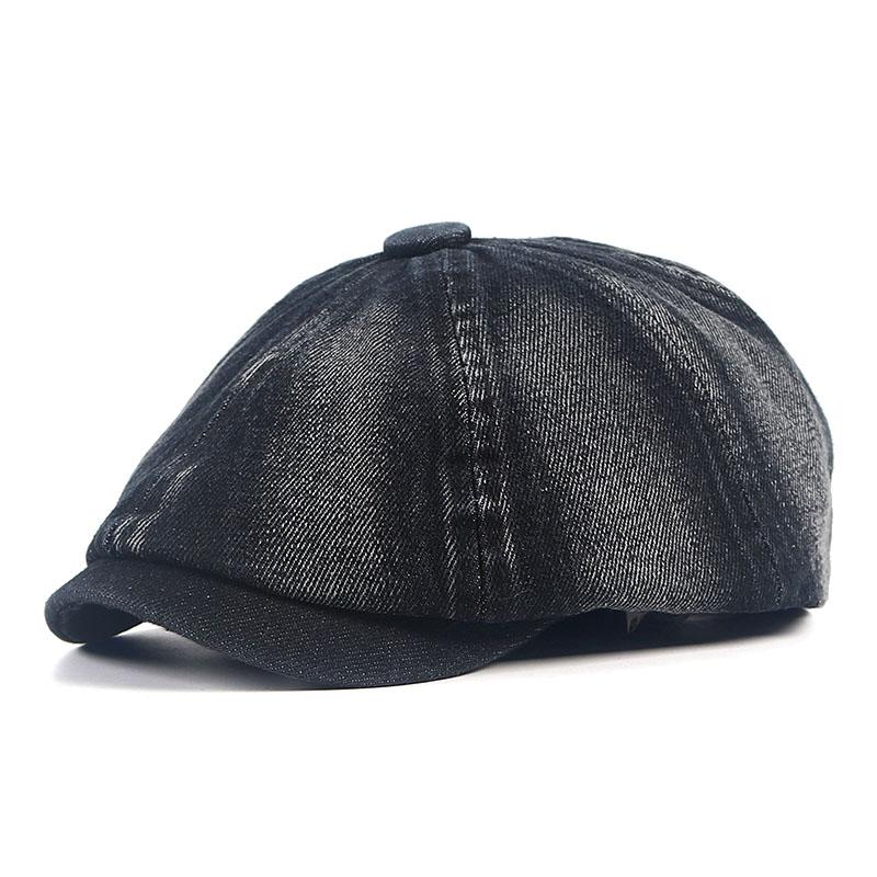 Denim Hat Womem Men Beret Flat Cap Fashion 2026 Vintage Korean Boina Hombre Washable Cotton Peaky Blinders Black Newsboy Cap