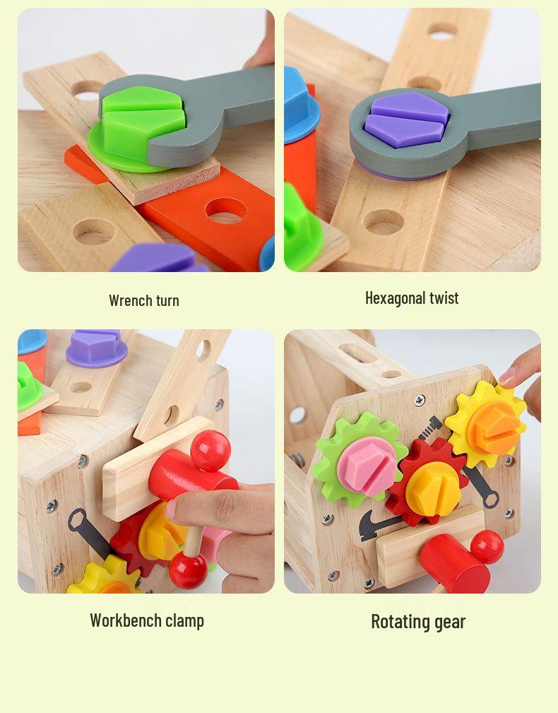 Children's Wooden Multi-functional Toolbox: Early Learning & Logic Toy