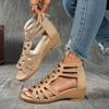Elegant Women'S Sandals with Rhinestone Embellishments, Open-Toe Ankle Strap, Lightweight Comfortable Summer Shoes In Black & Beige