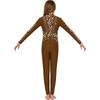 Leotard da Ballo da Bambina a Maniche Lunghe con Paillettes e Strass, Lucido, Full Body, Zip Invisibile Posteriore