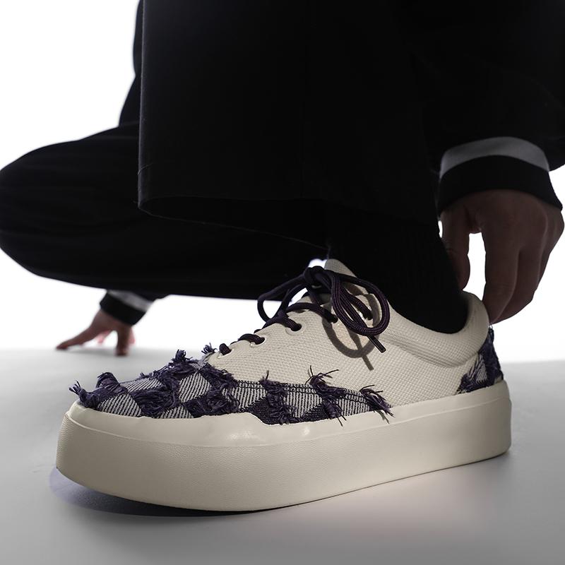 Couple Shoes High Quality Vulcanized Ragged Canvas Shoes New Product Retro Thick Sole Men's Shoe Sneakers Canvas Women