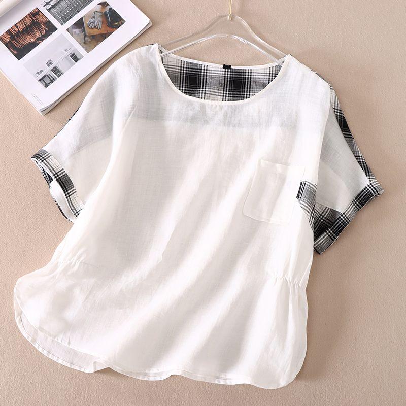 

Wdloose Multicolor Waist Pleated Short Sleeve T-shirt Section 01 All yards