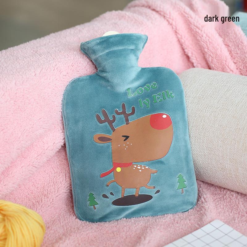 Bolsa de Água Quente Pelúcia Pelo de Coelho Estilo Coreano Extra Grande - Aquecedor de Mãos Compressão Quente PVC.