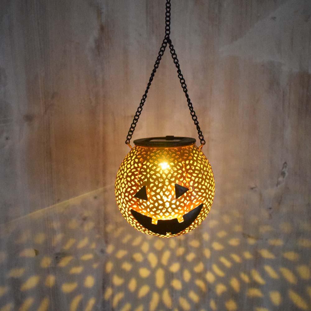 

Outdoor Waterproof Wrought Iron Halloween Pumpkin Lantern