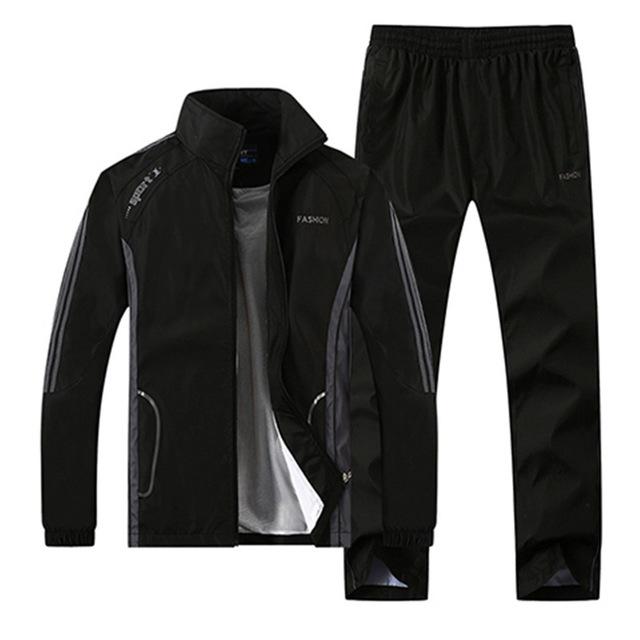 Men's Sportswear Suit Sweatshirt Tracksuit Casual Sets Outwear 2PC Jacket+Pants Plus Size L-5XL
