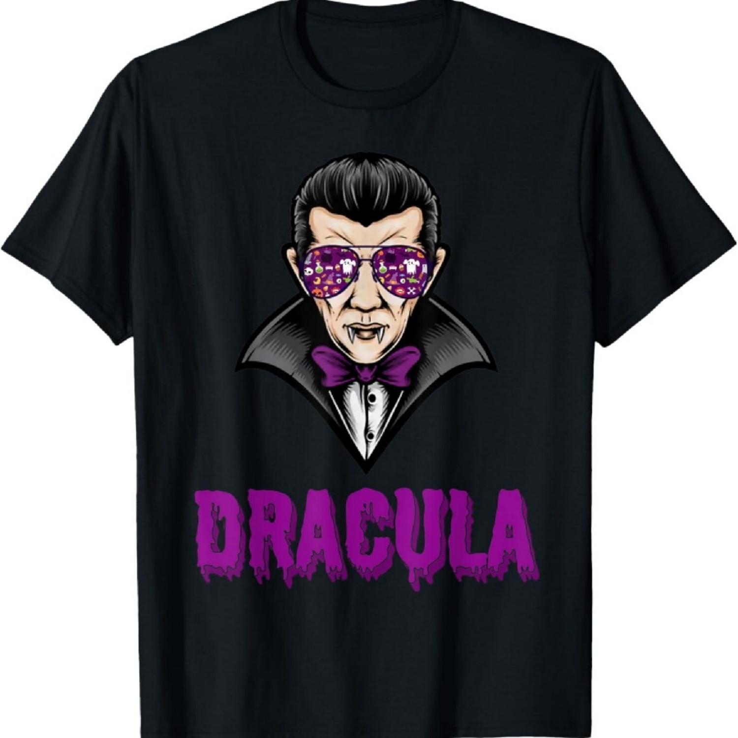 Dracula Vampire With Whost Glasses Costume Halloween T-Shirt S