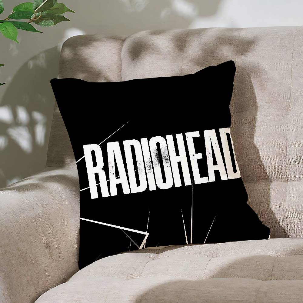 R-Radiohead Rock Band Pillow Case Throw Pillow Cover Nordic Vintage Style Cushion Covers Home Living Room Sofa Couch Seat Decor