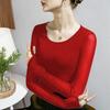 Et   T-shirt élégant à manches longues en maille pour femme, coupe slim