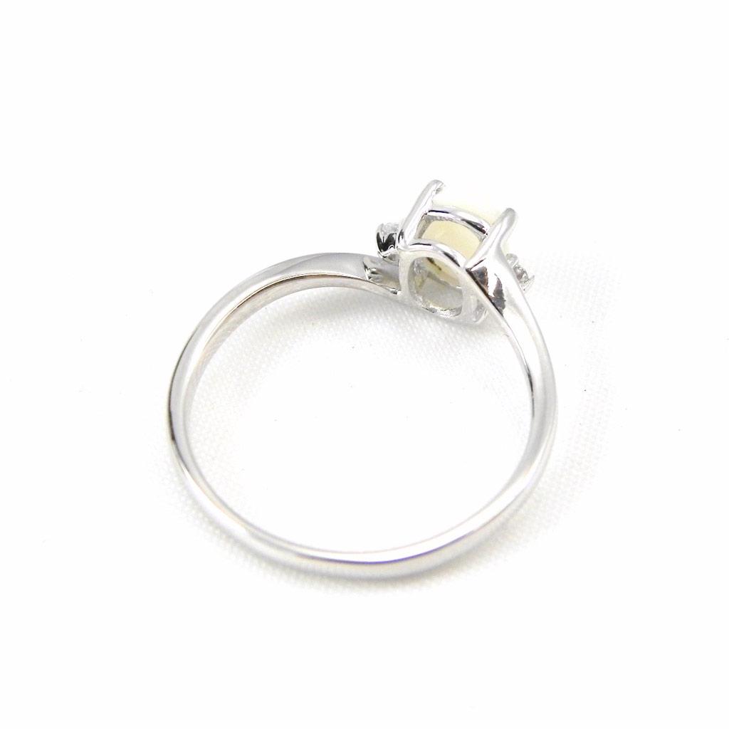 Inel de argint 'Goddess Opal' Argint alb (rodiu) - 7 mm