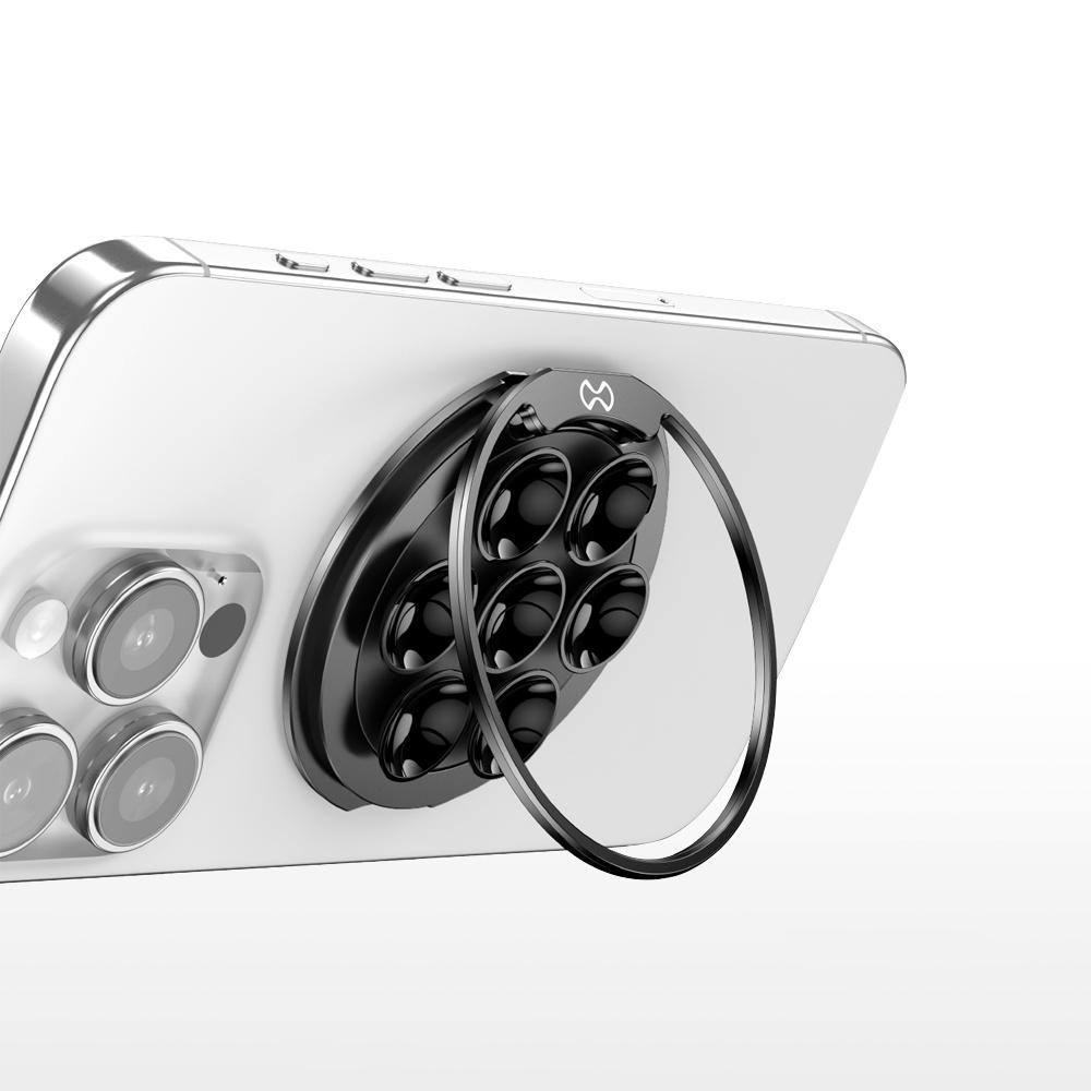 

XUNDD XDHO-057 Magnetic Suction Cup Phone Mount Rotating Stand Holder with Makeup Mirror Black