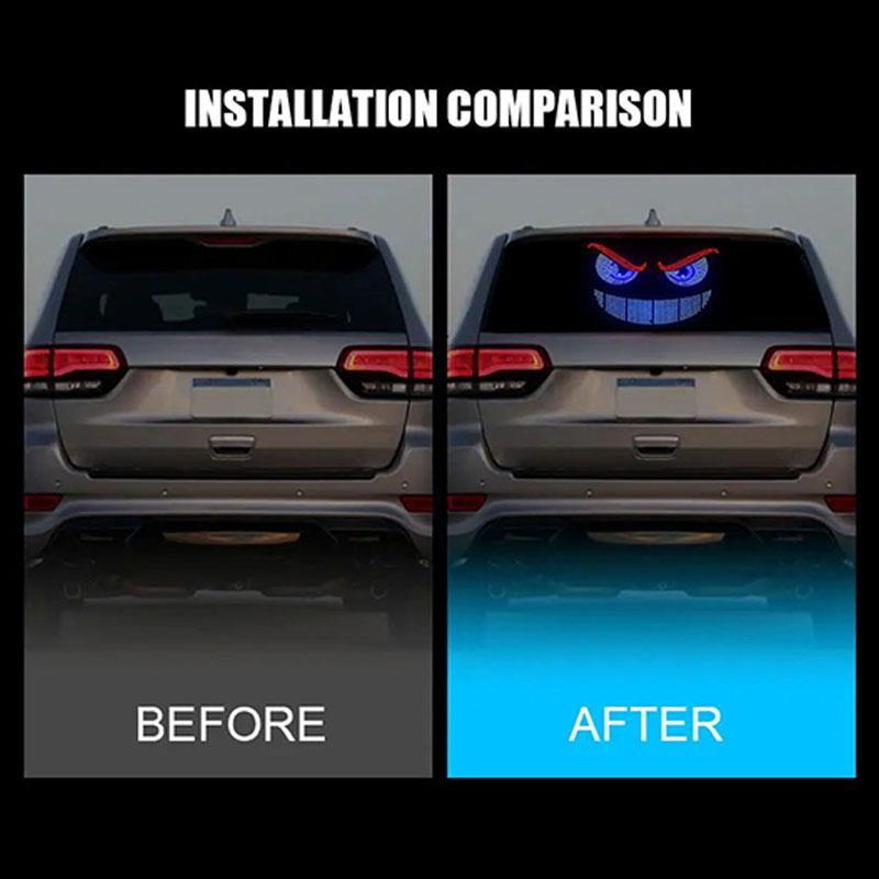 Devil's Eye Warning Lamp LED Smile Atmosphere Decorative USBPlug Car Windshield Lighting Accessories with11 Modes for Truck SUV