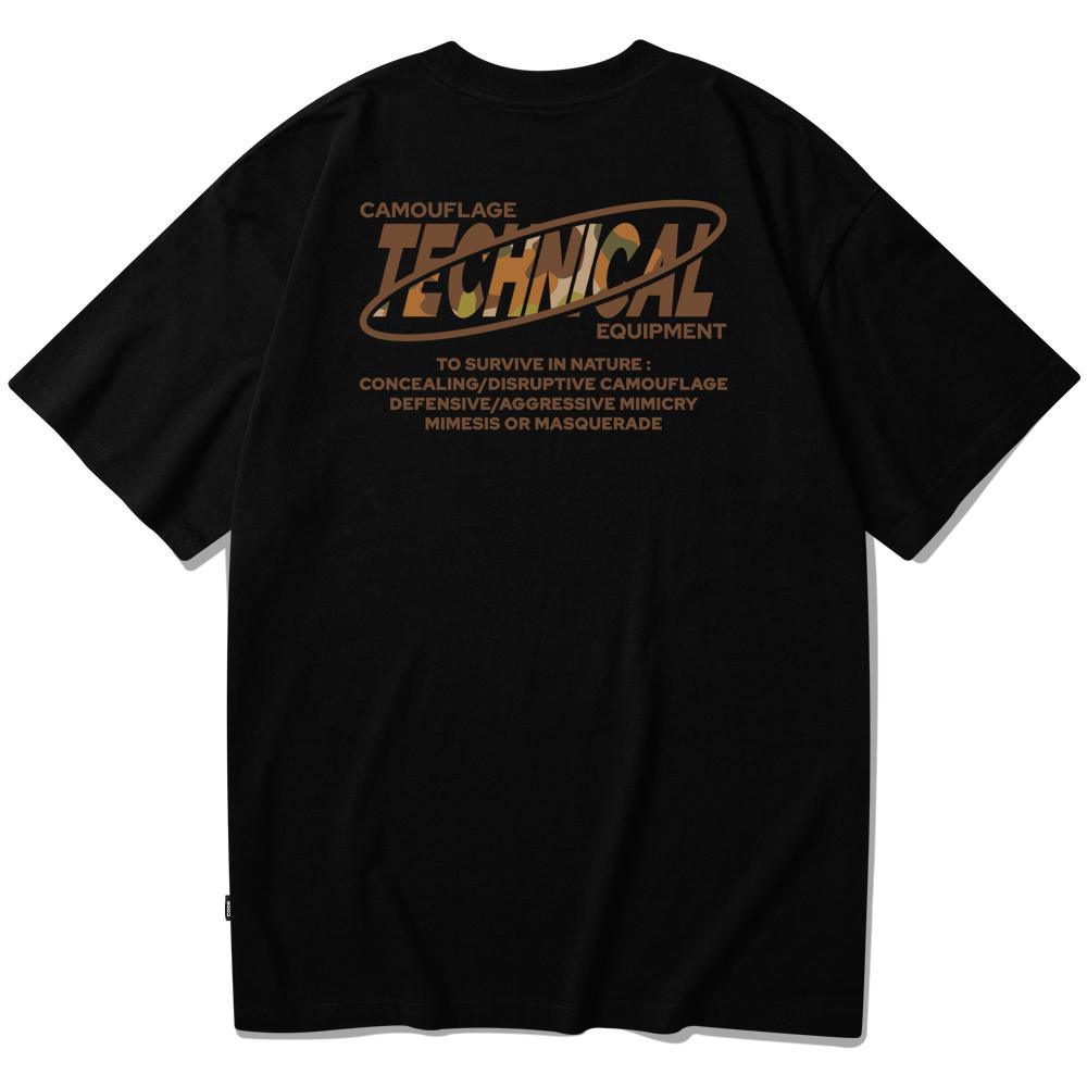 Seupeullaesikodeu Short Sleeve T-Shirt Black - Duck Hunter Camo